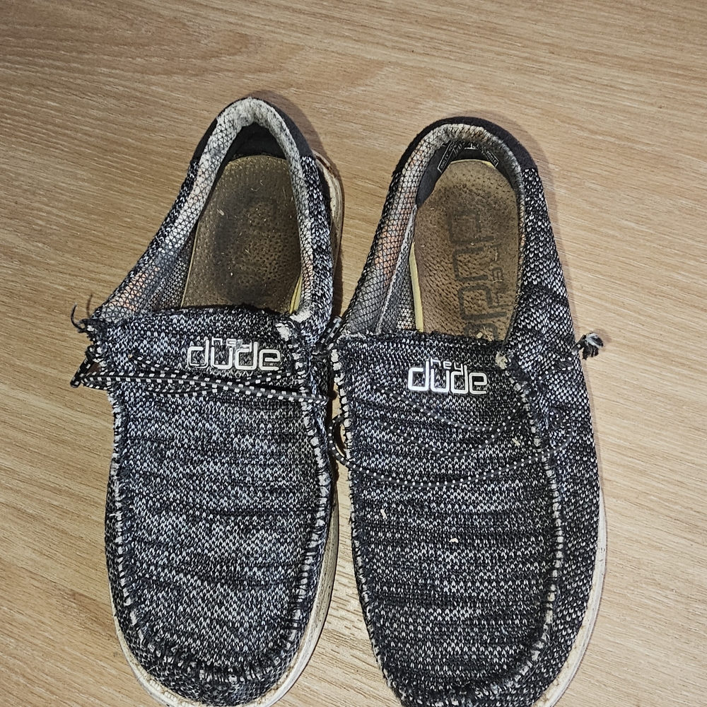 Hey Dude Black and Gray Kids Loafers